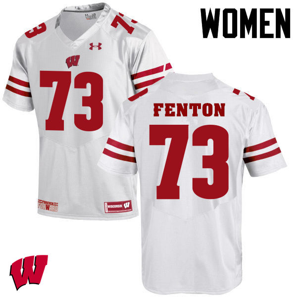 Wisconsin Badgers Women's #73 Alex Fenton NCAA Under Armour Authentic White College Stitched Football Jersey DQ40E24JK